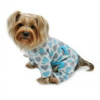 Klippo KBD089 -XL Blue & Grey Hearts Fleece Turtleneck Pajamas - изключително големи