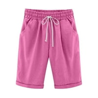 Huaai жени летни панталони плюс размер теглене с висока талия, къси панталони Lacing Beach Workout Pocket Five Pant