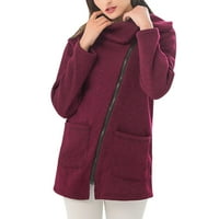Женски якета и палта, за да се съпротивляват на студено удобно плюшено модерно лек зимен коледен подарък лилав размер 3XL