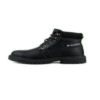 Avamo Mens Work Boots Steel Toe Protection Boot Slip Устойчиви обувки за безопасност Мъже глезени Ботуши комфорт Тежък черен стил A 5.5