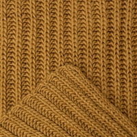 Chanasya Chunky Knit Fluffy Gold Yellow Throding Ofneret - Съвременен текстуриран супер мек топло уютно плюшено лек акрил плетен одеяло за диван легло диван стол покритие за леене на днешно легло - Златен