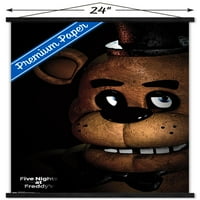Пет нощи в плакат на Freddy's Freddy Wall с дървена магнитна рамка, 22.375 34