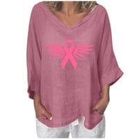 Ризи за рак на гърдата за жени розова лента за рак на гърдата тениски тениски рак оцелял