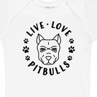 Inktastic Live Love Pitbulls Gift Baby Boy или Baby Girl Bodysuit