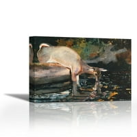 Пиене на елени - съвременен изящно изкуство Giclee on Canvas Gallery Wrap - Décor на стена - изкуство - готов за окачване