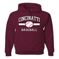 Wild Bobby City of Cincinnati Baseball Fantasy Fan Sports Unise Hoodie Sweatshirt, Maroon, 3x-голям