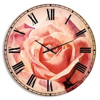 Дизайнарт' скица розова роза на бял фон ' традиционен стенен часовник