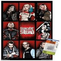 Филм на комикси - отряд за самоубийство - Плакат за стена на мрежата с бутални щифтове, 14.725 22.375