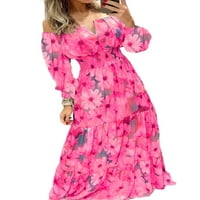 Paille Ladies Ruched Kaftan maxi рокли секси празник дълга рокля суинг хем парти червено l