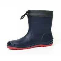 Avamo Men Rain Boots Steel Toe Work Shoes Тежките предпазни обувки Мъжки дъждов комфорт Плъзгаща се устойчива защита на багажника, синьо, стил B 8.5