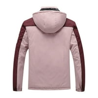 Зимни палта за мъже- Anorak Turtleneck Outdoor Sports Solid Full Zip дълъг ръкав, за есента на зимата розово m