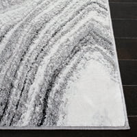 Amelia Aurora Abstract Marble Area Rug, светлосив слонова кост, 5'5 7'7