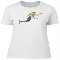 Блондинка плувна русалка тениска жени -раземи от Shutterstock, женска xx-голяма