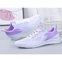 Дами маратонки мрежести пешеходни обувки дантела за бягащи обувки Леки атлетични маратонки Жени спортни пачуърк лилаво 7