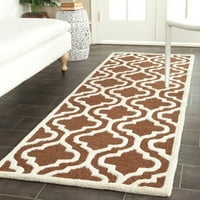 Cambridge Kirsten Geometric Wool Area Rug, тъмнокафяв слонова кост, 2'6 4 '