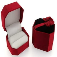 Британски направен 10K бяло златен пръстен с естествен Ruby & Diamond Womens Ring Ring - Опции за размер - размер 11.25