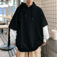 Entyinea Men's Sporty Hoodies Графичен пуловер с дълъг ръкав с черно xl