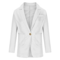 Deagia Fleece Jacket за жени Голяма яке Модно палто яке със солиден ръкав връхни дрехи върхове Zip Up 3XL 2839