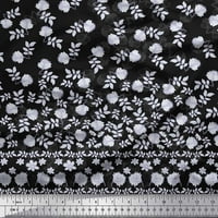 Soimoi Velvet Fabric Artistic Leaves & Flower Panel Fabric щампи по двор широк