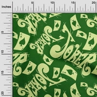 OneOone Cotton Poplin Green Fabric Joker & Poker Text Fabric за шиене на отпечатана занаятчийска тъкан край двора широк