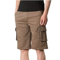 Гузом мъжки и големи мъжки къси панталони- с джобно средно издигане с пет точки шорти модни панталони за по-малък размер на кафе s