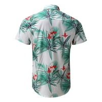 Мъжки ризи Графичен пролет Хавайски плажен тропически копче отпечатана къса ръкав Хавайска риза