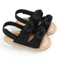Бебешки бебета момичета против приплъзване плоски обувки плътна цветна ивица отпечатана шарка мека подметка сандали за понижение за 0-12м
