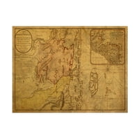 Червен Атлас Дизайни 'Белиз 1787' Платно Изкуство