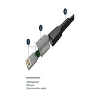 StarTech.com РУСБЛТМММБ 2МБ до Лайтнинг Кейбъл-6. ФТ-МФИ сертифициран мълния кабел-тежкотоварни мълния кабел-Черно