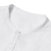 Мъжки торбички за памучно спално бельо с късо ръкав ретро тениски върхове блуза бяло, xxl