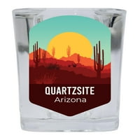 Кварцсайт Аризона Сувенир квадратно изстрел стъкло пустиня дизайн