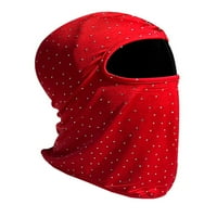 Visgogo Rhinestone Пълно покритие на лицето, ветроустойчива UV защита Balaclava Hood за спорт на открито