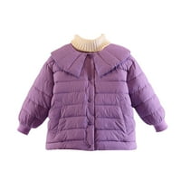 Rovga бебета момичета зима солидна топла дебела памучна памучна подплата с палто с покритие с дрехи меко удобно палто