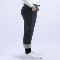 Danceemangoos топли суитчъри Дамски руно шерпа, облицована зима активна бягаща джогинг панталони
