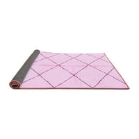 Ahgly Company Indoor Round Solid Pink Modern Area Rugs, 3 'кръг