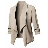 Женски моден ежедневен солиден отворен преден жилетка с дълъг ръкав палто Hot6sl4490066