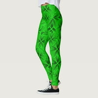 Wozhidaoke sweatpants жени paddystripes Успех зелени панталони отпечатват гамаши панталони за йога, работещи с пилатес фитнес панталони за жени