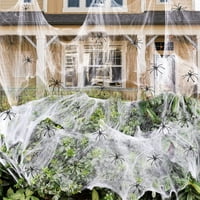 Хелоуин разтегателен паяк паяжини на закрито и на открито призрачен паяк лента с фалшиви паяци за декорации за Хелоуин