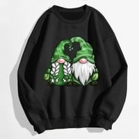 Symoid Women Crew Neck Основни суичъри- есента и зимата с дълги ръкави суичъри екипаж на шията str casual черни дамски горен размер l