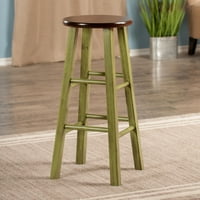 Winsome Wood Ivy Bar Stool, Rustic Green & Walnut