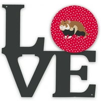 Carolines Treasures CK5441WALV European Hamster Love Metal Wall Artworks Love, Red, 12x12, Multicolor