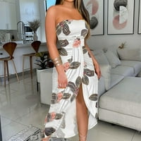 Lastesso Womens Boho Printed Maxi Dress Leeveless Wrap Ress Plastic Plastic Toist Front Split Ressing Summer Trendy Clothes Evening Party Party Party