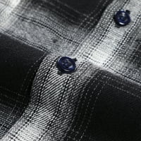 Vivianyo HD Зимни палта за мъже Просвещение Новите мъжки редовно прилепнали карирана фланелна риза на фланела мода ежедневни светкавици черни черни