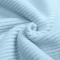 Продажби дамски есен зимен плетен пуловер Половин бутон Кръгла шия с дълъг ръкав твърд цвят пуловер джъмпер върхове тийнейджърски модни дрехи сини l