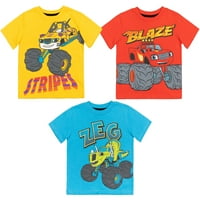 Blaze и Monster Machines Blaze Stripes Zeg Little Boys Тениски за малко дете до малко дете