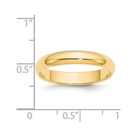 Primal Gold Karat Yellow Gold Полу-кръг сватбена лента с размер 6.5