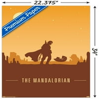 Междузвездни войни: Мандалорианецът-Мандо и детето по здрач плакат на стената, 22.375 34