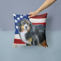 Carolines Treasures BB9645PW Bernese Mountain Dog Patriotic Fabric Декоративна възглавница 14HX14W, Multicolor