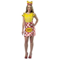 Раста Самозва на жените Френски Фрай Храна рокля Хелоуин костюм, възрастен Един размер 2-8, Многоцветен