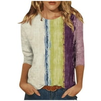 Клирънс！ tofotl летни ръкави ризи за жени модни печат есенни модни ежедневни върхове кръгли шия свободен пуловер удобни меки блузи